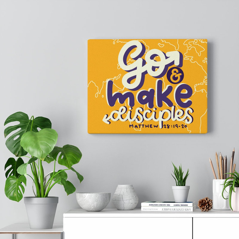 Go And Make Disciples Matthew 28:19-20 - Wrapped Canvas Print, 28cm H x 36cm W