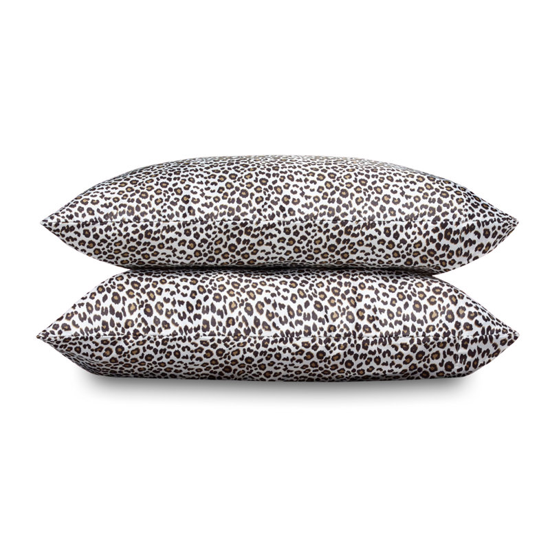 Queen Leopard Print Satin Microfiber Bedding Set