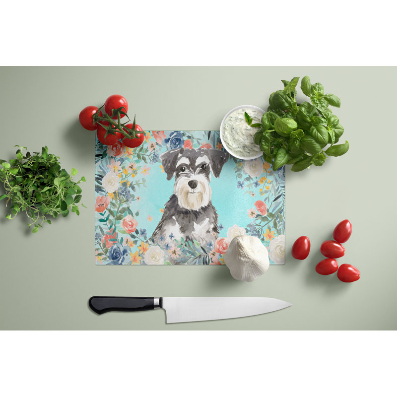 Planche à découper en verre Terre-Neuve large-bo2, Schnauzer #2