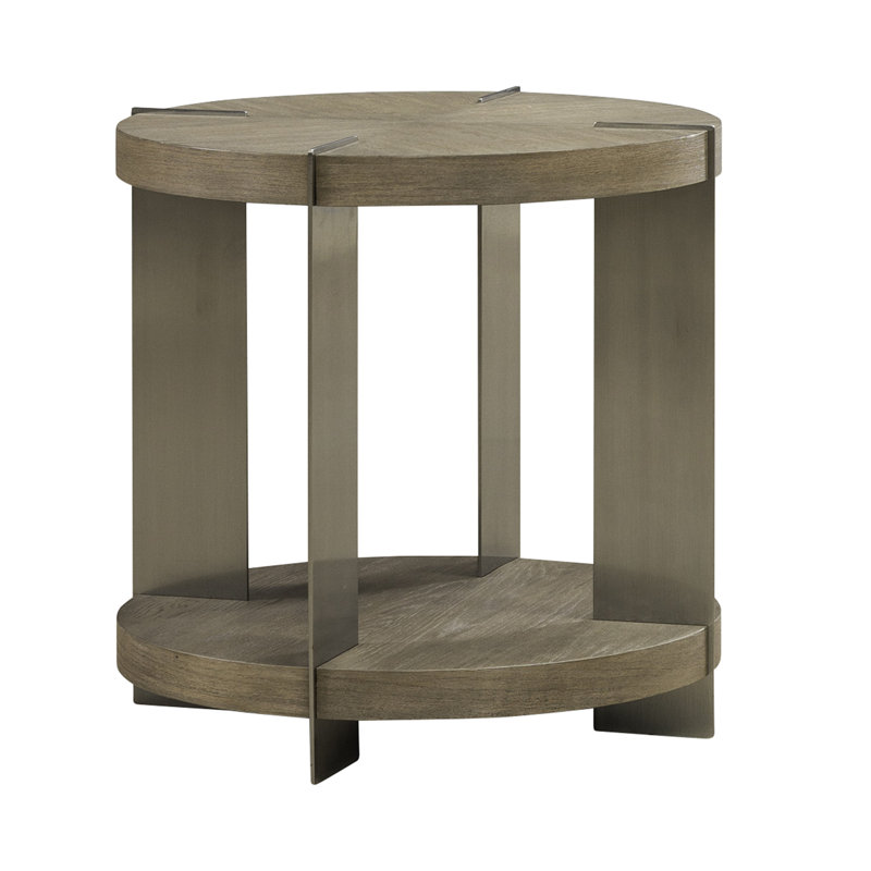 Euzelia Round End Table w/ Metal Legs