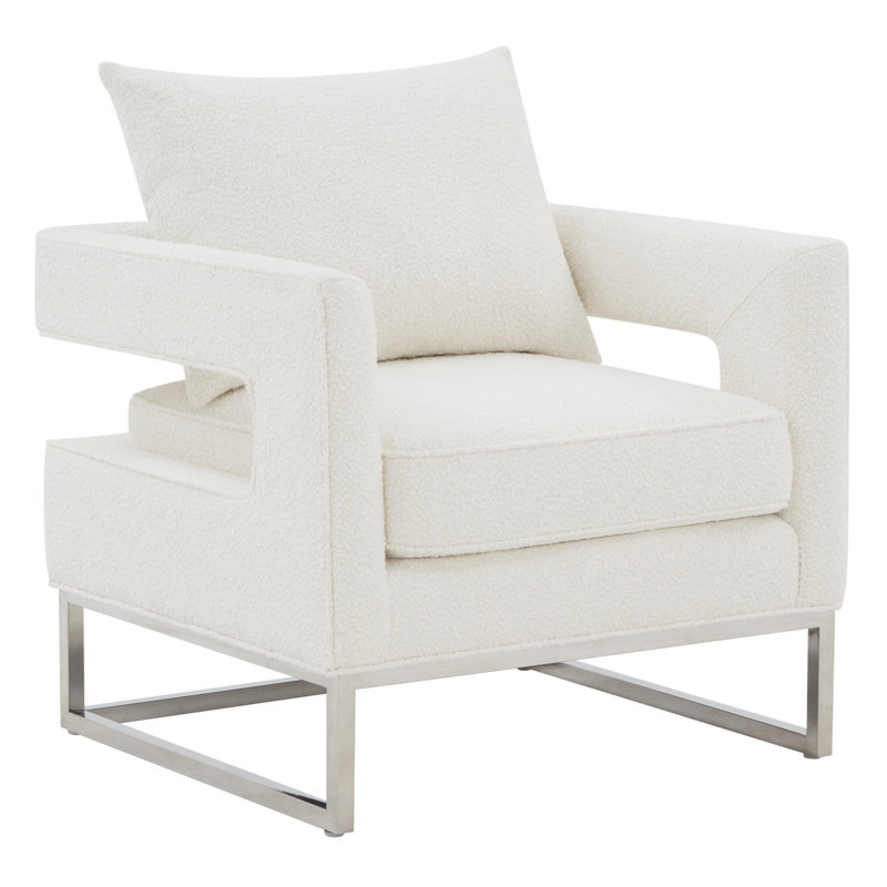 Kamyron Velvet Armchair, Ivory Velvet