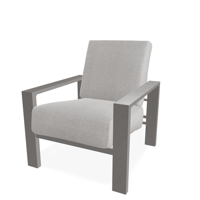 Larssen Deep Seating Cushion Arm Chair, Charter Silk, Warm Gray