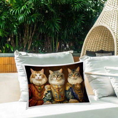 Coussin d'extérieur à imprimé historique par Michael David Ward