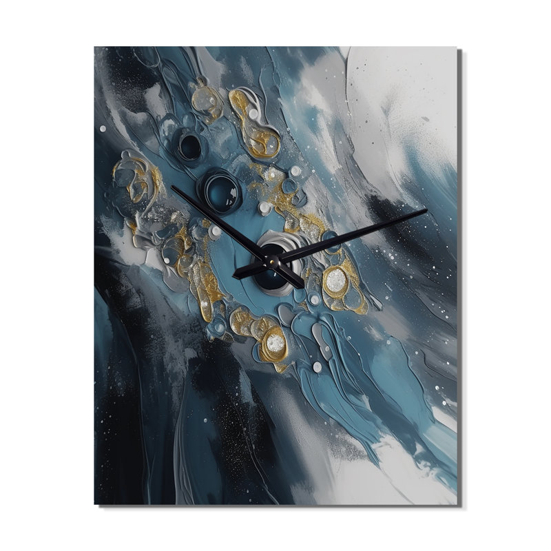 Ilysa - Horloge murale peinture abstraite, Très grand