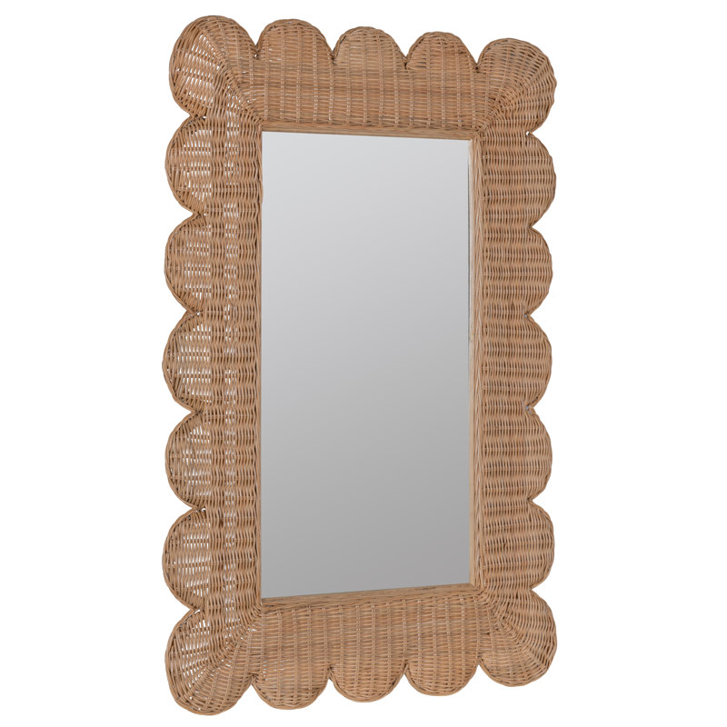 Brooke Scalloped Rattan Mirror