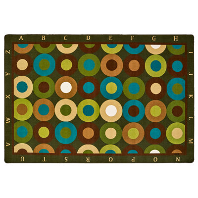 Calming Circles Alphabet Premium Collection Tufted Area Rug