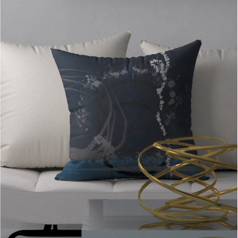 Abstract Throw Pillow, 18" H x 18" W