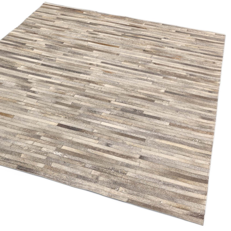 Karlee Striped Cowhide Area Rug, Rectangle 160 x 230cm