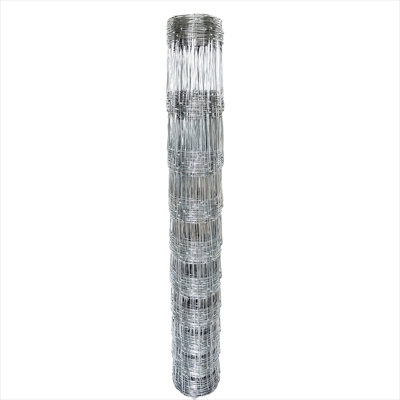 Field Wire Fencing – 5 x 328 ft Metal Roll, Silver-Tone Galvanized Steel, 14-Gauge for Livestock Protection