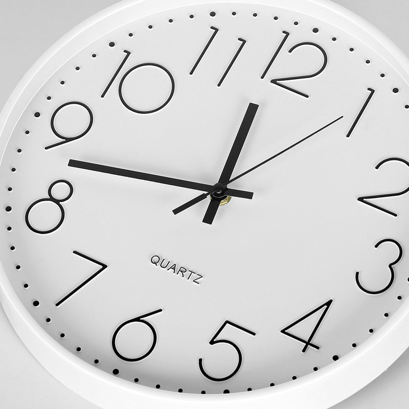 Horloge murale Seaborough, Petit: 12 po, Blanc