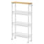 Chariot roulant mince, chariot de rangement à 4 niveaux, chariot étroit avec poignée, profondeur de 8,7 pouces, cadre en métal, pour la cuisine, la salle à manger, le salon, le bureau personnel, chêne beige et blanc ULRC033W09-137339908-137339909