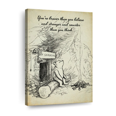 Winnie l'ourson Braver, citation sur toile