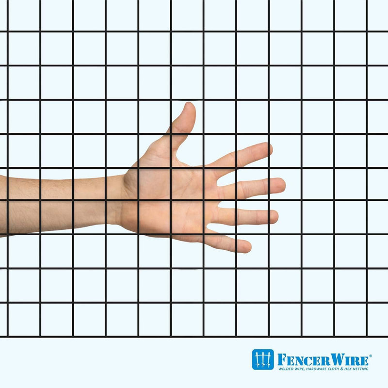 Fencer Wire 16 Gauge Black Vinyl Coated Welded Fence Mesh Roll with 1-Inch Grid, Multiple Sizes, 5 ft. H x 50 ft. W