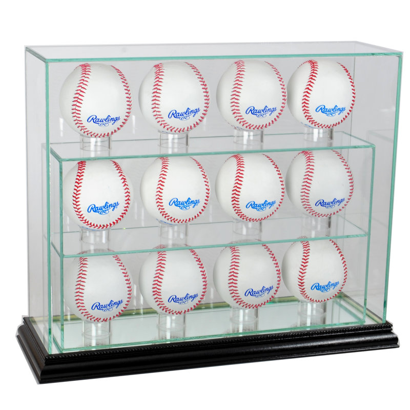 Perfect Cases And Frames 14'' W 4'' D Baseball Glass Ball / Puck Case, Black