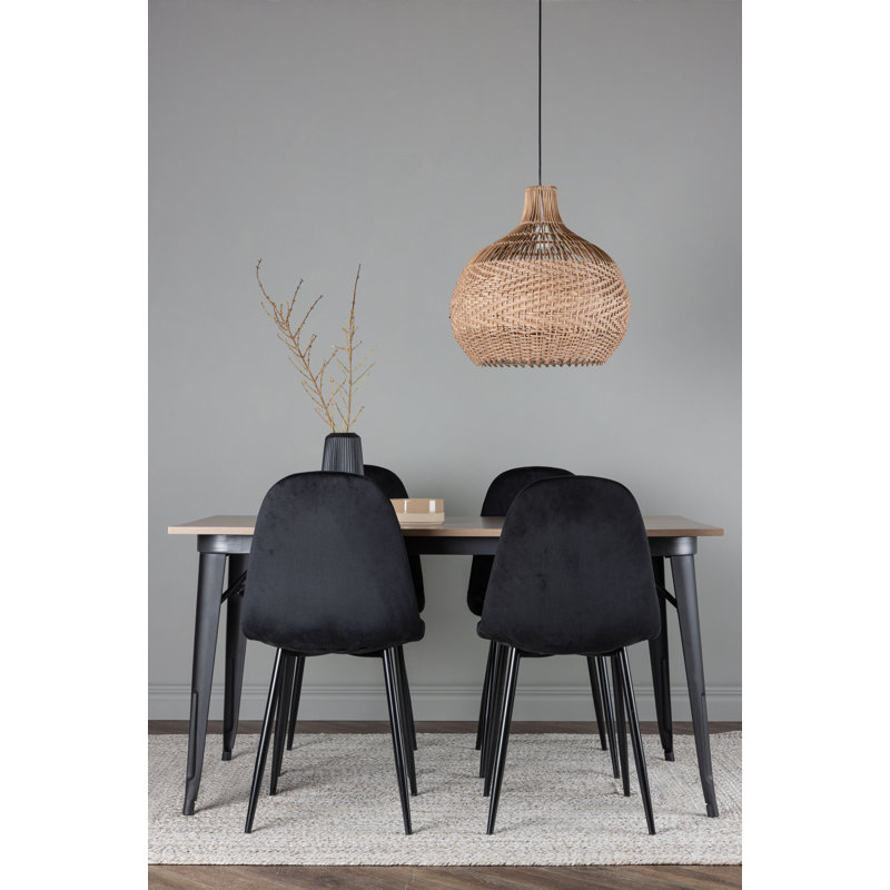Tovar 4 - Person Dining Set, Black, Black