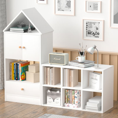 Versatile Children's Bookshelf With House-Shaped Design