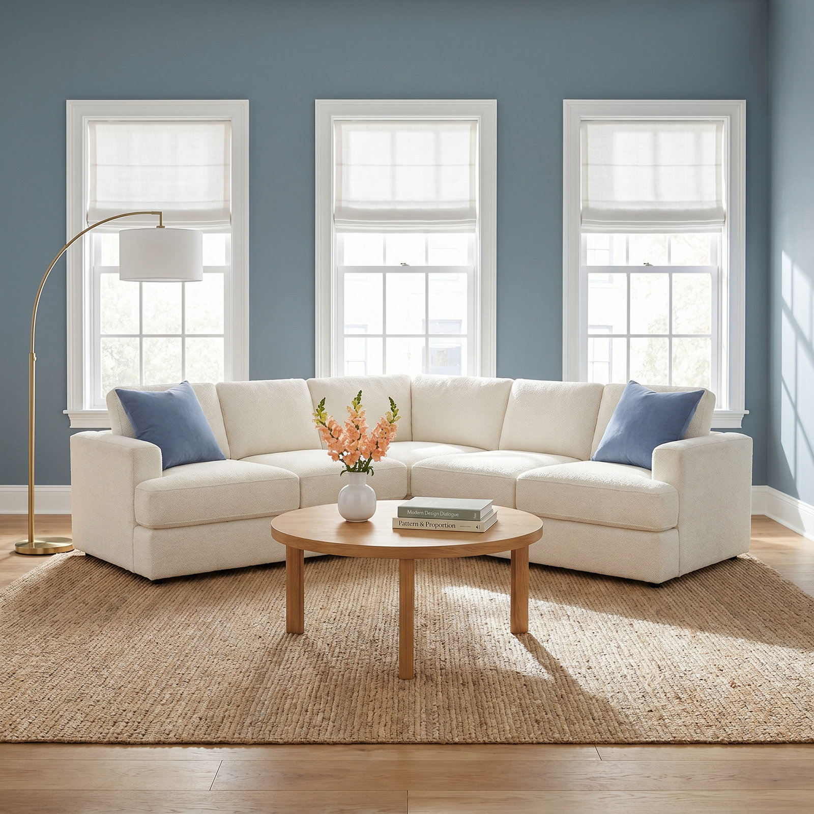 Cayden L-Sectional, Drusky Ivory Sustain® Basketweave