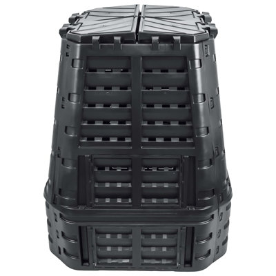 Krikoris Plastic Odor Resistant Indoor Outdoor Stationary Composter with Latching Lid