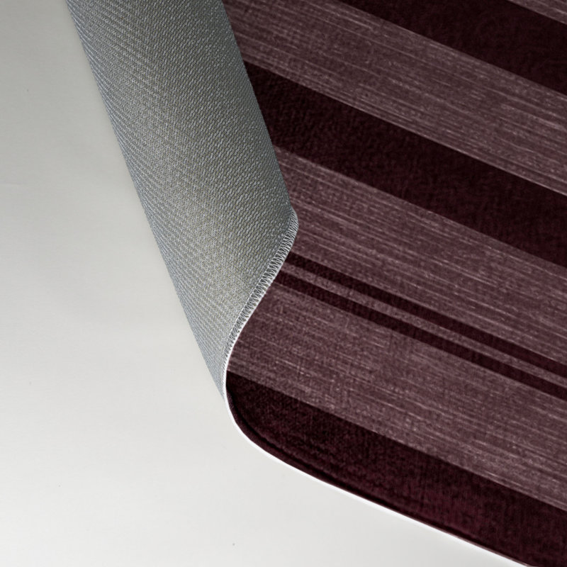Tapis intérieur / extérieur rouge HorizontalStripes, Rectangle 5 pi x 7 pi