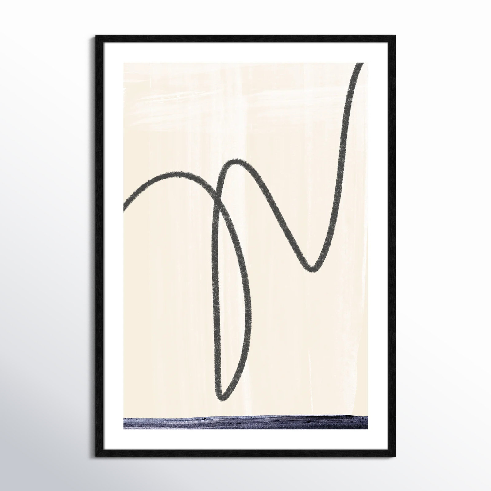 Tigerlily "Departured I" Painting, Black Framed Paper, 41.5" H x 29.5" W x 0.75" D
