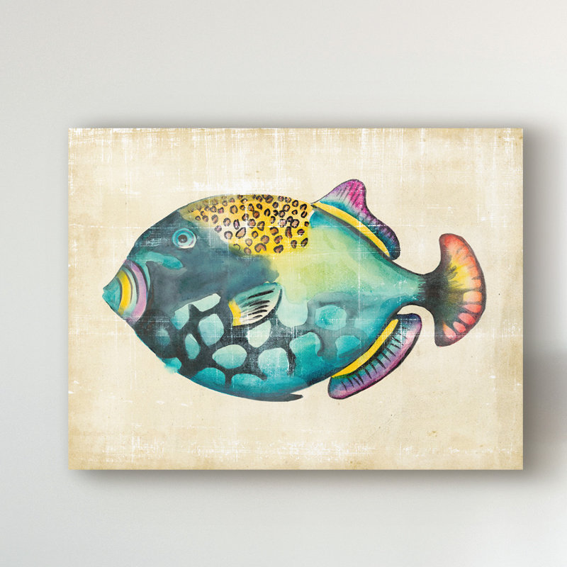 «Aquarium Fish IV» par Chariklia Zarris, reproduction sur toile, H 18 po x l 24 po x P 2 po