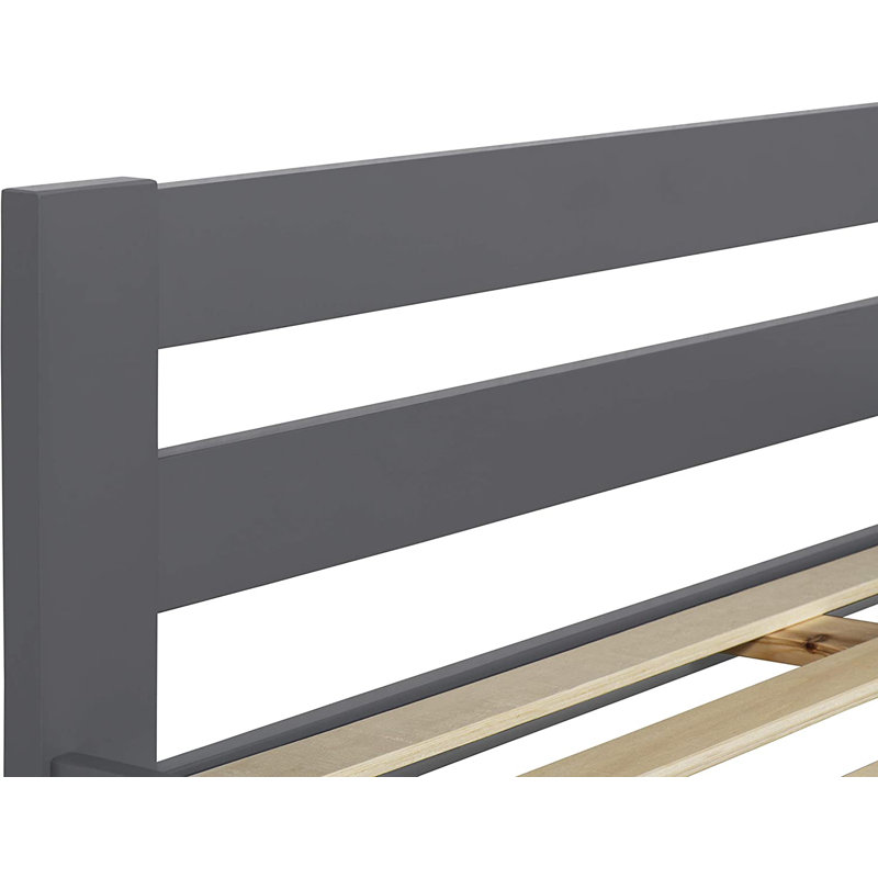 Nikolas Solid Wood Bed, Grey, Small Double (4')