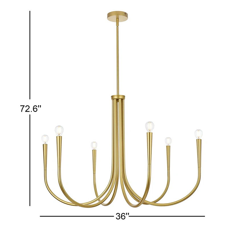 Catalena 6-Light Chandelier, H 24,5 po x l 36 po x P 36 po, Or
