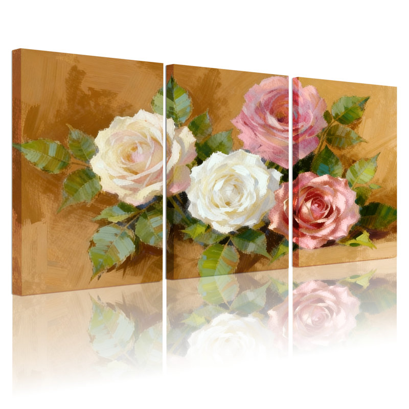 Ensemble de 3 impressions sur toile en bois, H 18 po x l 36 po