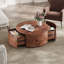 Table basse rotative avec 2 tiroirs, plateau tournant à 360 °