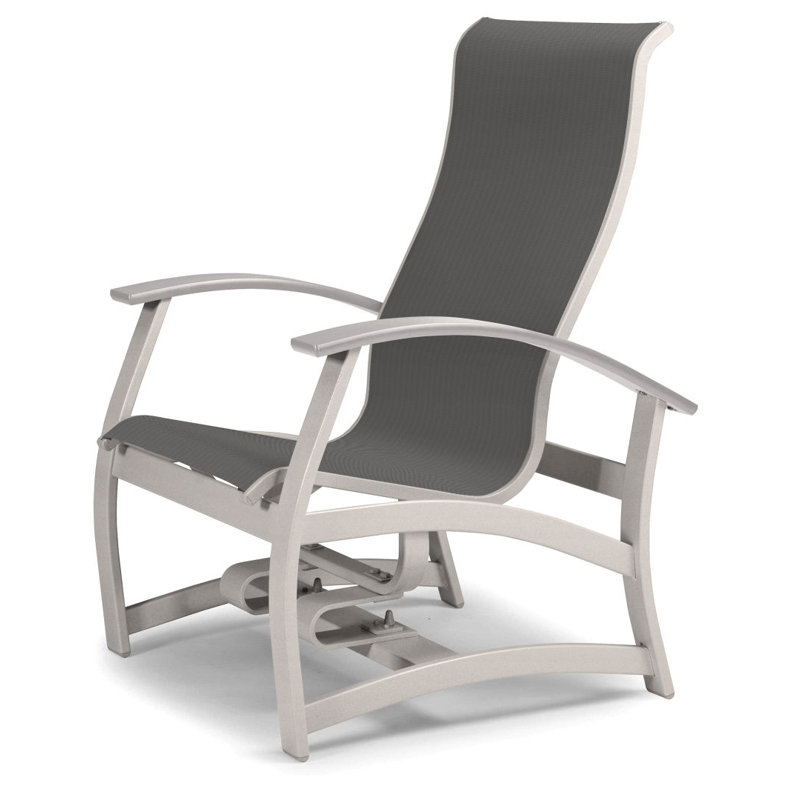 Chaise de patio Askar, Blanc P50, Neige texturée, Titane Sunbrella®