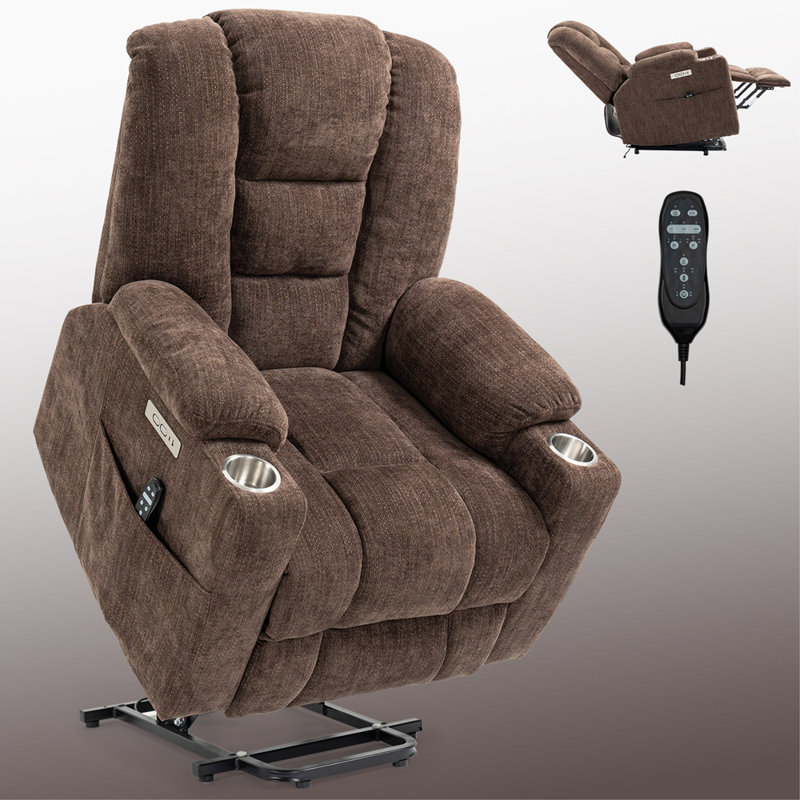 Grand fauteuil de massage inclinable Power Lift, Brun