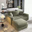 Canapé moelleux 3 places en velours côtelé avec coussins moelleux et 1 repose-pieds-1636364116