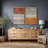 Geometric Line "Orange Brown Tribal Boho Artwork, Abstract Bohemian Wall Pictures, Framed Canvas Giclée Print 2 Pieces Wall Art"-92285608-92285607-119463637