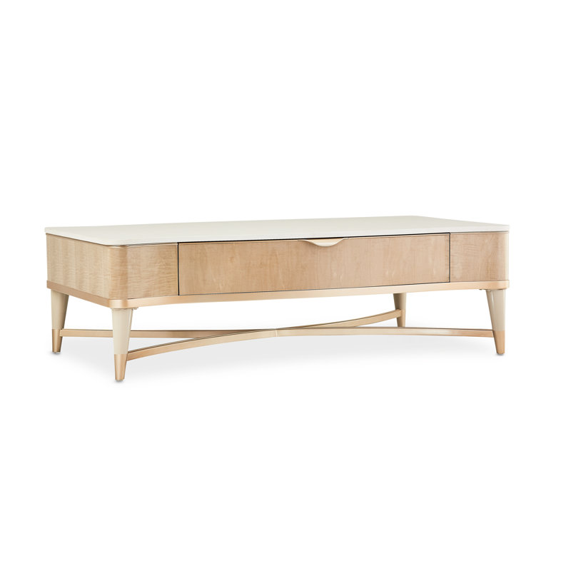 Malibu Crest Marble Coffee Table, Blush/Chardonnay/Creamy Pearl