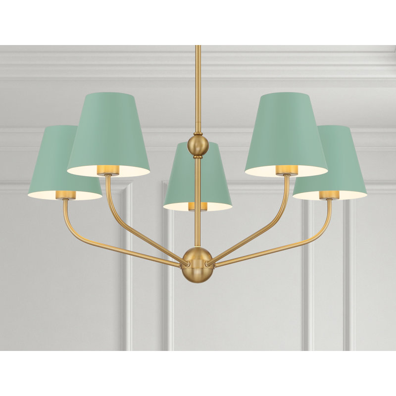 Lustre vibrant Augustina, Vert/blanc, 5, H 12,5 po x l 28 po x P 28 po