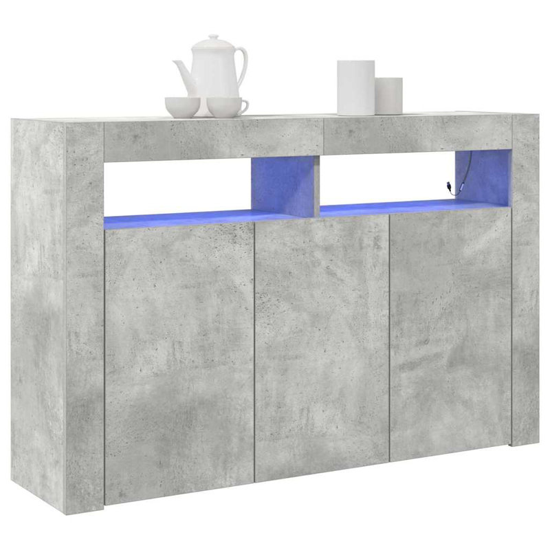 Sideboard 116 X 30 X 75 Cm Engineered Wood, Concrete Grey