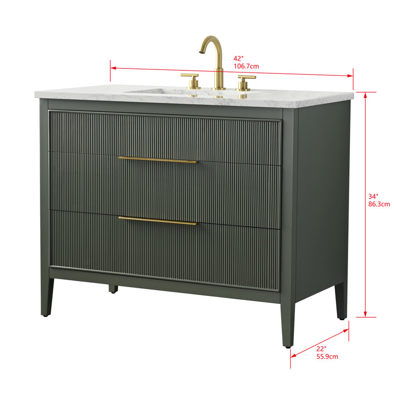 Emma 42" W Single Vanity, Vintage Green
