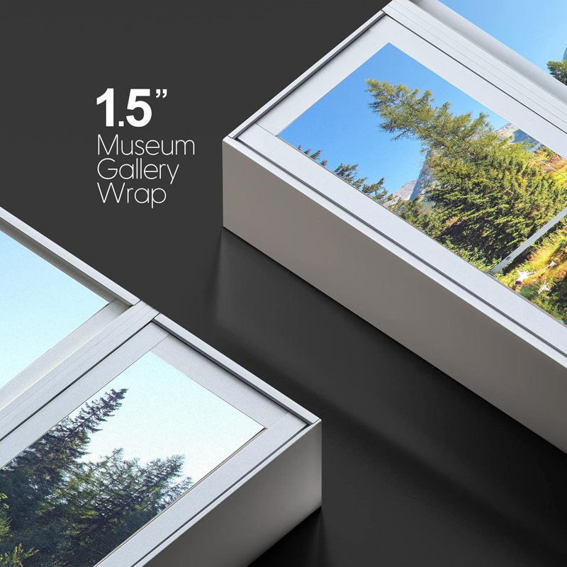 Window Scenery " Window View Springtime Blooming Flower Lake Forest Nature Pictures Scenic Landscape ", 32" H x 48" W