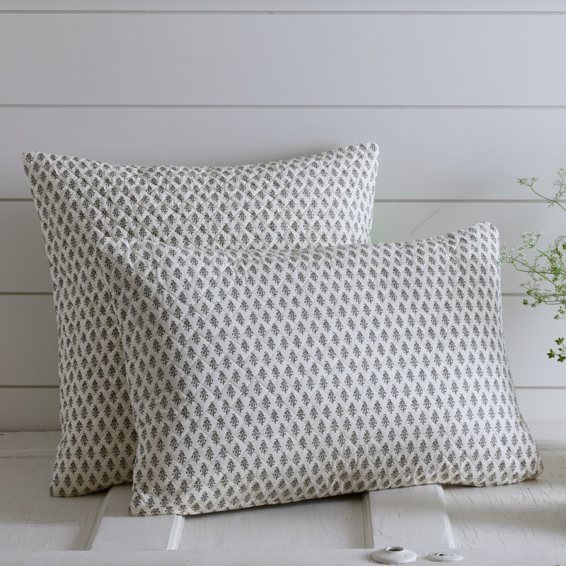 Bentley Cocoa Brown Block Print Lumbar Pillow