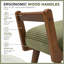 Banc rembourré Pocono avec tissu velours côtelé, pieds en bois de noyer et poignées ergonomiques