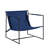 Upholstered Modern Metal Framed Blue Polyester Blend Sling Accent Chair-27168977