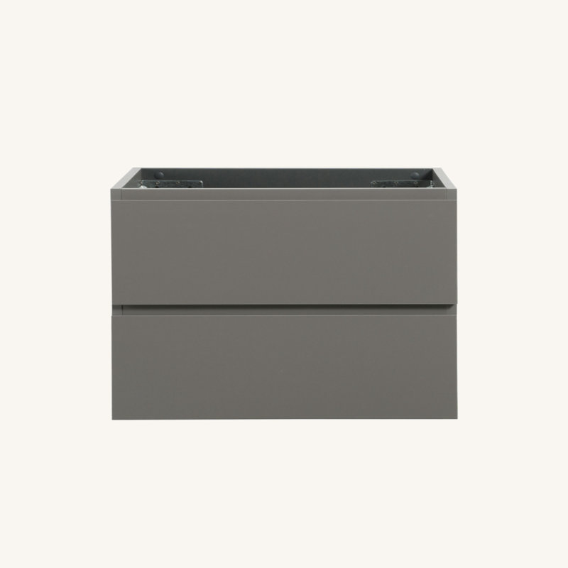 Armoire murale sans lavabo, avec deux tiroirs, pré-assemblée, Blanc / gris