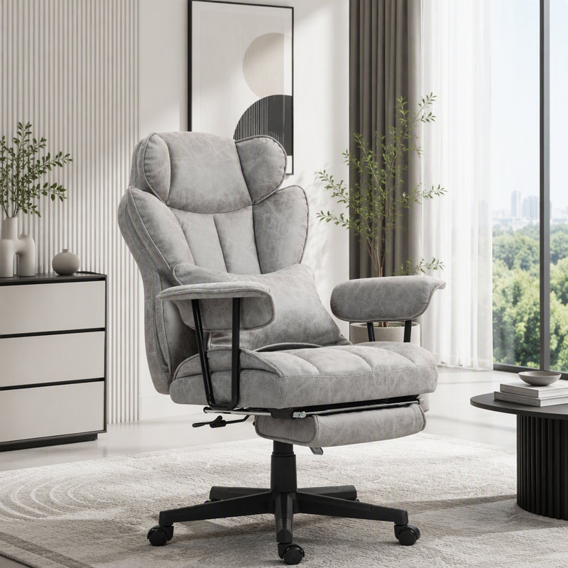 Fauteuil de massage avec chauffeur et repose-pieds, Gris, Gris
