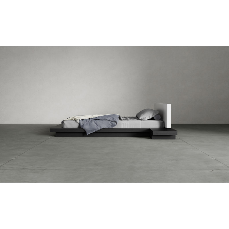 Upholstered Storage Bed, King, Wenge/White Leather