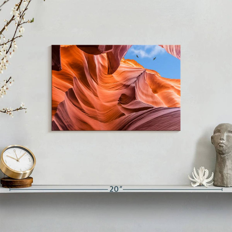 Vue du ciel d'Alvord Antelope Canyon, H 8 po x l 12 po