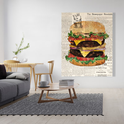 Vintage Style All Dressed Double Cheeseburger Canvas | Decor