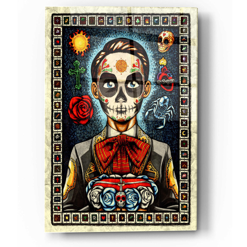 «Muerto» par Nicholas Ivins, art mural en verre acrylique, H 16 po x l 12 po