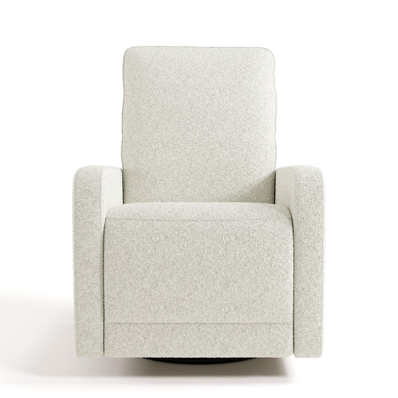 Kyoto Deluxe Nursery Power Recliner Swivel Glider with Dual USB Charging, Ivory Boucle