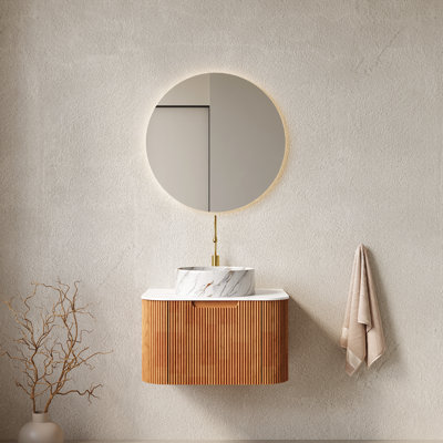 Single Bathroom Vanity with Faux Marble Top