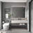 LED Cabinet Mirror with Defogging Function, Storage Rack and Hair Dryer Holder